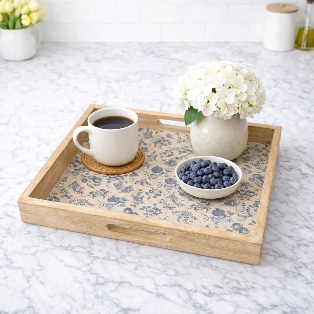West Elm SQUARE Wooden Tray | Natural Wood | Modern Home Decor